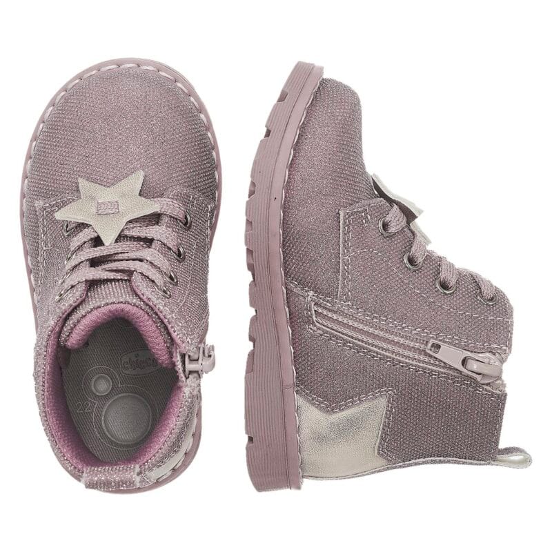 Chicco Ανατομικό Μποτάκια Για Κορίτσι Ρόζ Glitter Με Αστέρι - Image 4