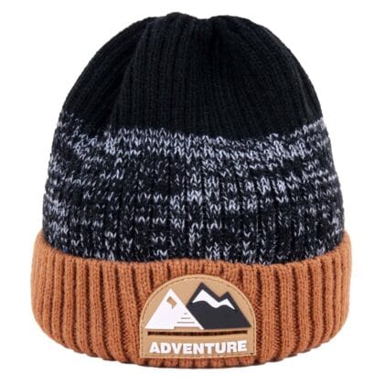 Σκουφάκι Για Αγόρι Πλεκτό Σε Μαύρο/Καφέ Χρώμα