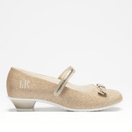 Lelli Kelly Ανατομική Μπαλαρίνα Για Κορίτσι Με Τακουνάκι Χρυσή Με Γκλιτερ