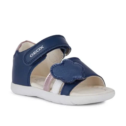 Geox Ανατομικό Πέδιλο Για Κορίτσι Μπλέ Με Λουλούδι