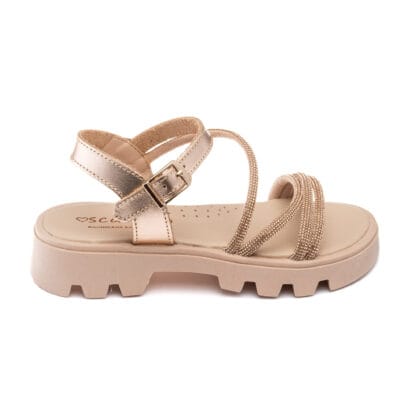 Scarpy Δερμάτινο Ανατομικό Πέδιλο Για Κορίτσι Χρυσό