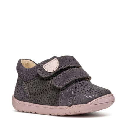 Geox Ανατομικό Δερμάτινο Μποτάκι Για Κορίτσι Γκρί Πουά