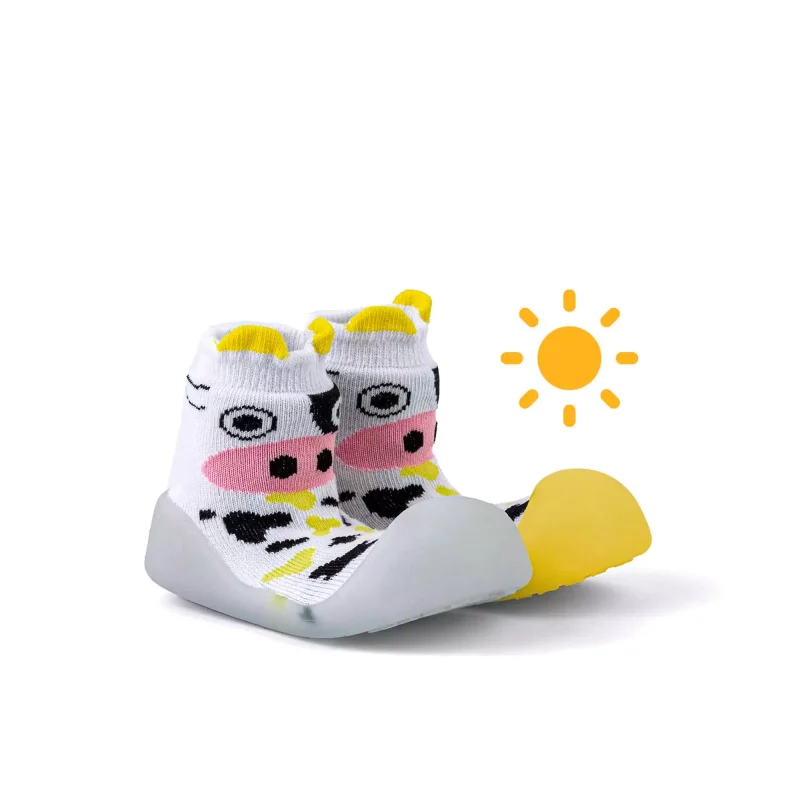 Chameleon Big Toes Βρεφικά Παπουτσάκια Που Αλλάζουν Χρώμα Στον Ήλιο Για Αγόρι Λευκό Cow
