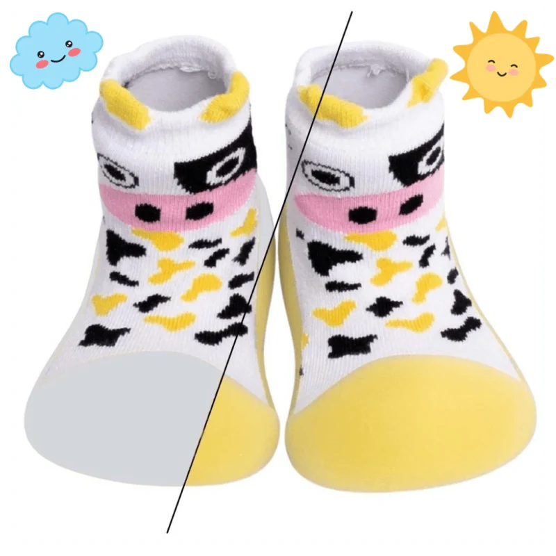 Chameleon Big Toes Βρεφικά Παπουτσάκια Που Αλλάζουν Χρώμα Στον Ήλιο Για Αγόρι Λευκό Cow - Image 3