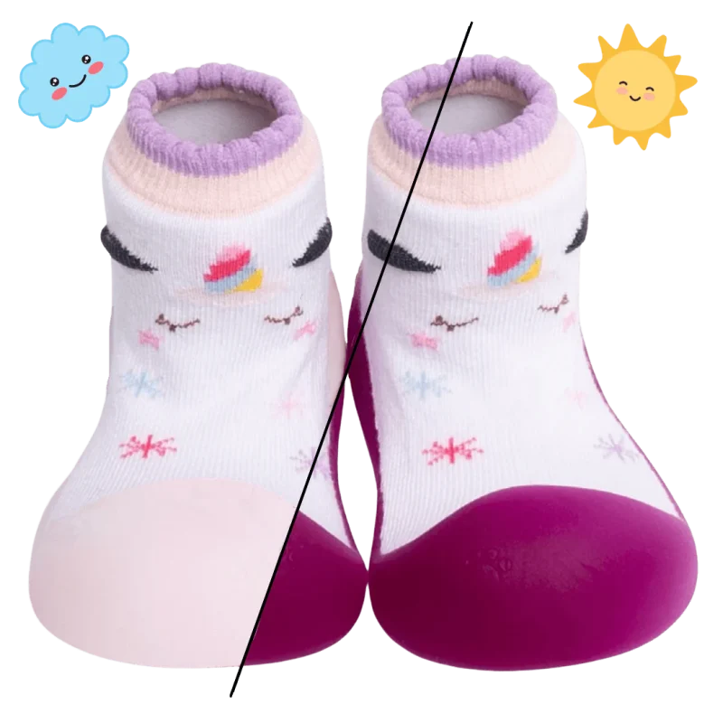 Chameleon Big Toes Βρεφικά Παπουτσάκια Που Αλλάζουν Χρώμα Στον Ήλιο Για Κορίτσι Λευκό Με Μονόκερο - Image 3