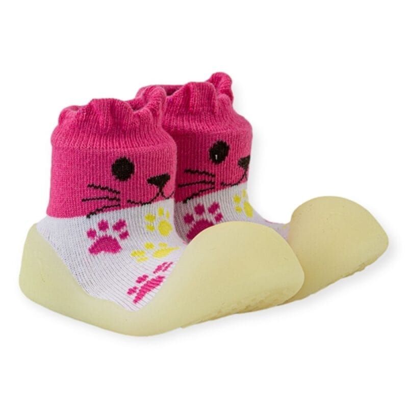 Chameleon Big Toes Βρεφικά Παπουτσάκια Που Αλλάζουν Χρώμα Στον Ήλιο Για Κορίτσι Λευκό/Ρόζ Με Γατάκι - Image 2