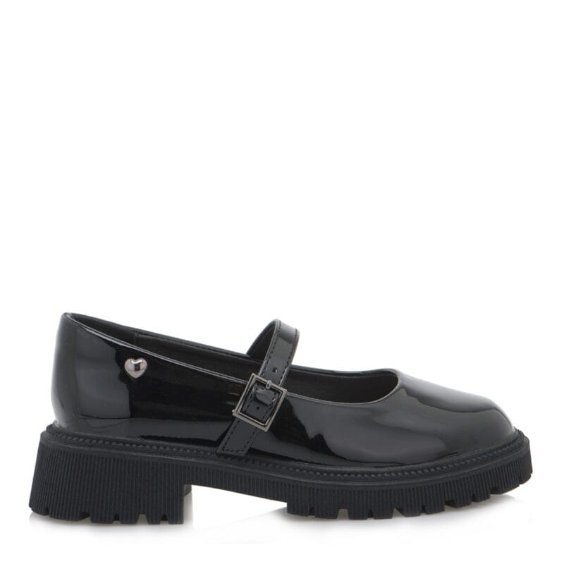 Exe Kids Ανατομική Μπαλαρίνα Loafers Για Κορίτσι Μαύρο Λουστρίνι