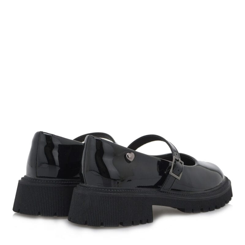 Exe Kids Ανατομική Μπαλαρίνα Loafers Για Κορίτσι Μαύρο Λουστρίνι - Image 3