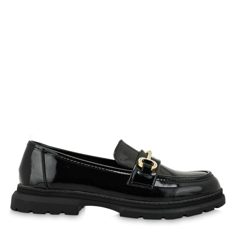 Exe Kids Ανατομικό Loafers Για Κορίτσι Μαύρο Λουστρίνι