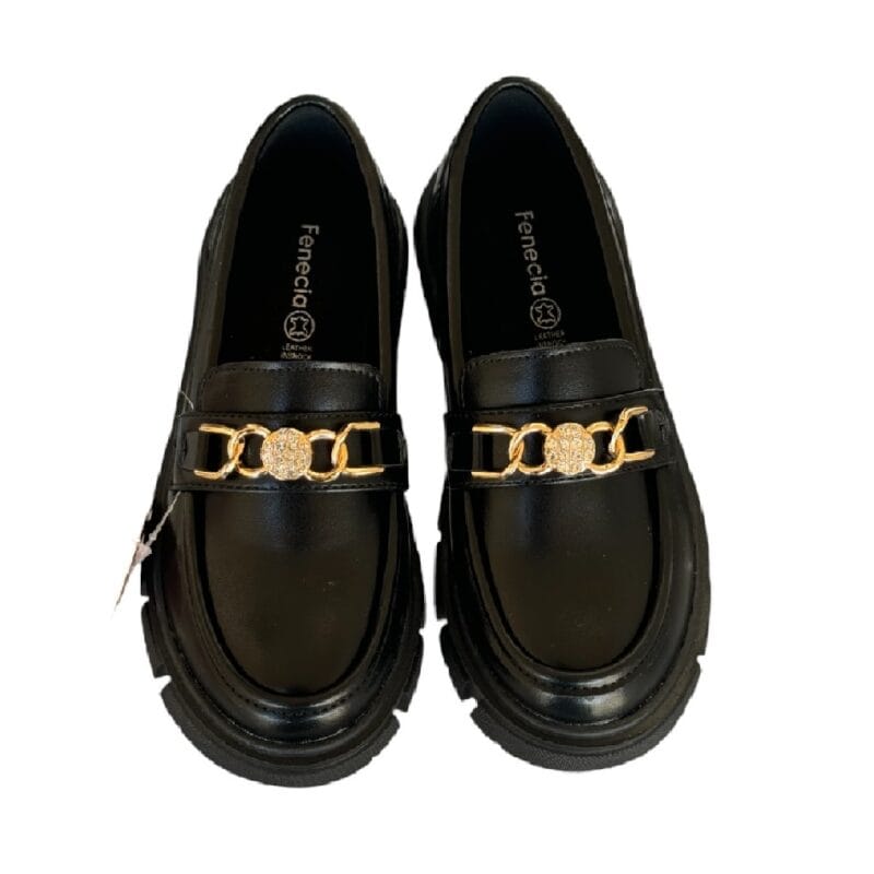 Fenecia Δερμάτινο Ανατομικό Loafers Για Κορίτσι Μαύρο Μάτ - Image 3