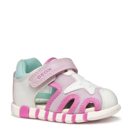 Geox Ανατομικό Παπουτσοπέδιλο Για Κορίτσι Ροζ/Λευκό Με Αστέρι