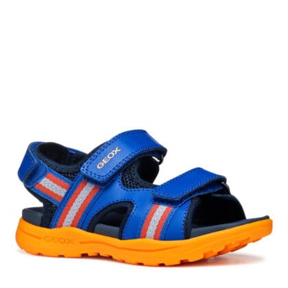 Geox Ανατομικό Αθλητικό Πέδιλο Για Αγόρι Μπλέ/Πορτοκαλί