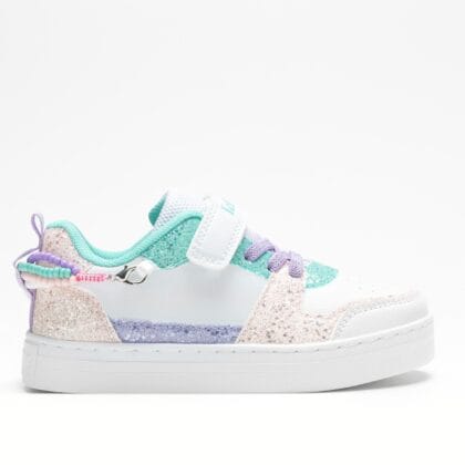 Lelli Kelly Ανατομικό Sneaker Gioiello Για Κορίτσι Λευκό Με Glitter Και Βραχιόλι Στο Πίσω Μέρος