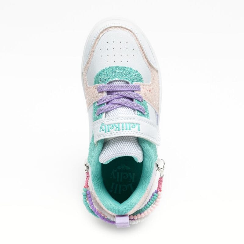Lelli Kelly Ανατομικό Sneaker Gioiello Για Κορίτσι Λευκό Με Glitter Και Βραχιόλι Στο Πίσω Μέρος - Image 4