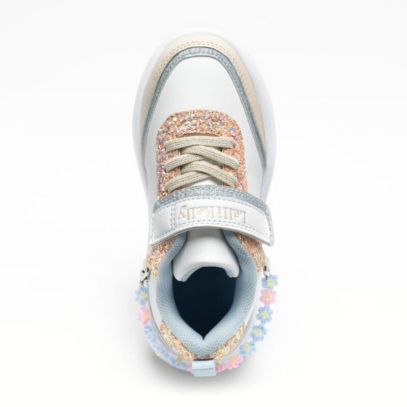 Lelli Kelly Ανατομικό Sneaker Gioiello Για Κορίτσι Λευκό Με Glitter Και Βραχιόλι Στο Πίσω Μέρος - Image 3
