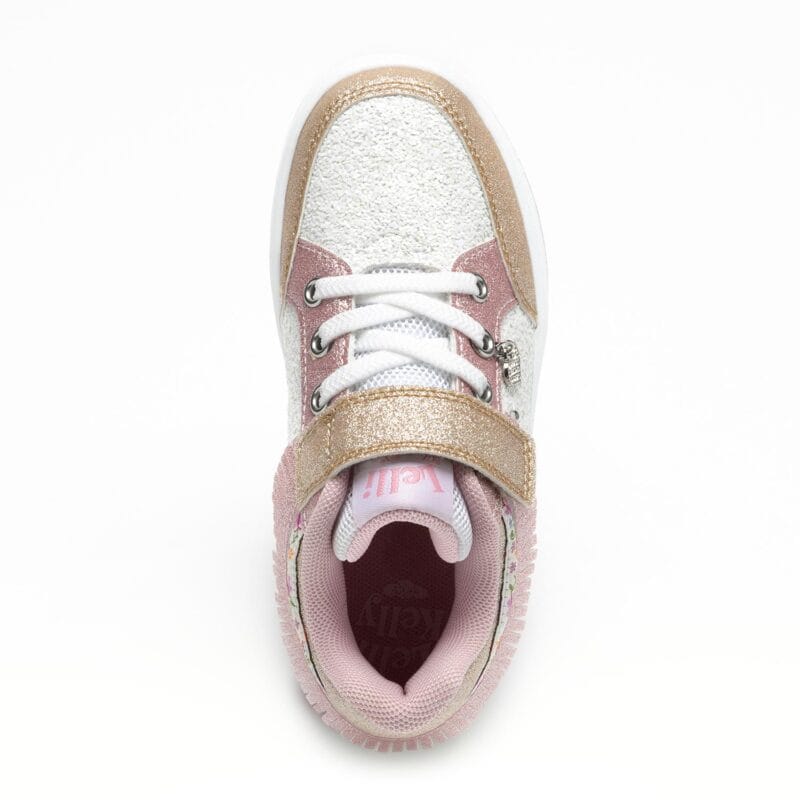 Lelli Kelly Ανατομικό Sneaker Frangetta Mix Για Κορίτσι Λευκό Με Φωτάκια Και Glitter - Image 3