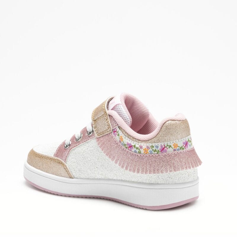 Lelli Kelly Ανατομικό Sneaker Frangetta Mix Για Κορίτσι Λευκό Με Φωτάκια Και Glitter - Image 2