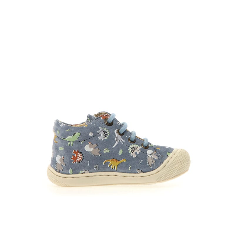 Naturino Cocoon Δερμάτινο Ανατομικό Sneaker Για Αγόρι Μπλέ/Τζίν Με Ζωάκια