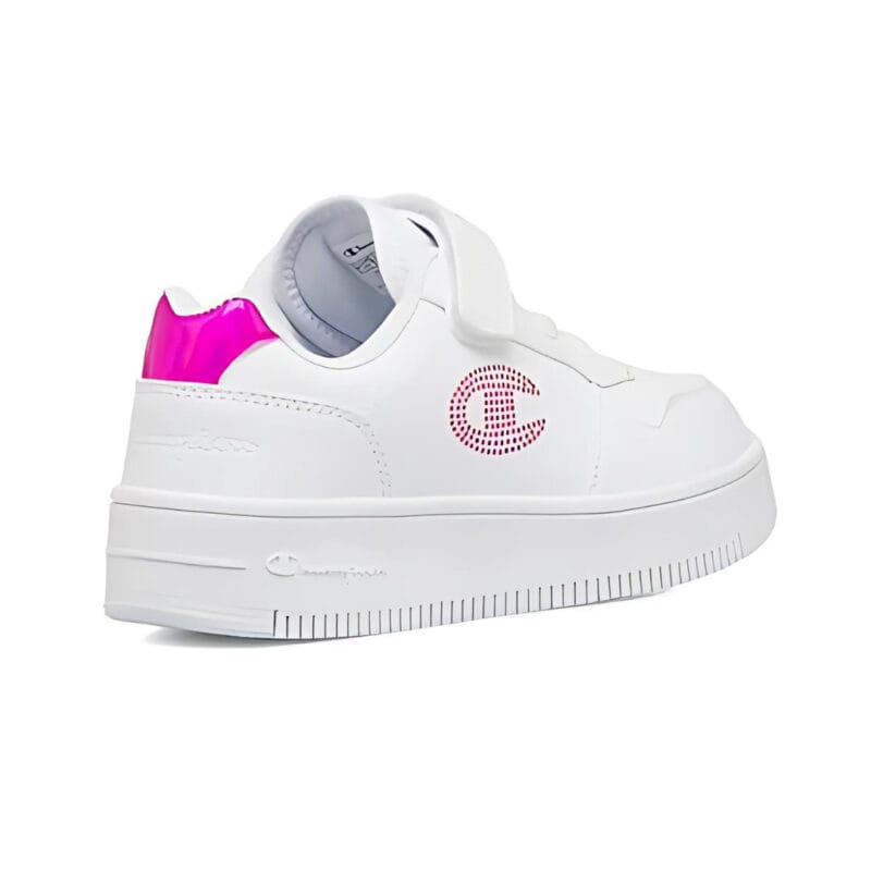 Champion Ανατομικό Sneaker Για Κορίτσι Λευκό Με Ρόζ Glitter - Image 3