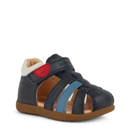 Geox Δερμάτινο Ανατομικό Παπουτσοπέδιλο Για Αγόρι Μπλε/Καφέ