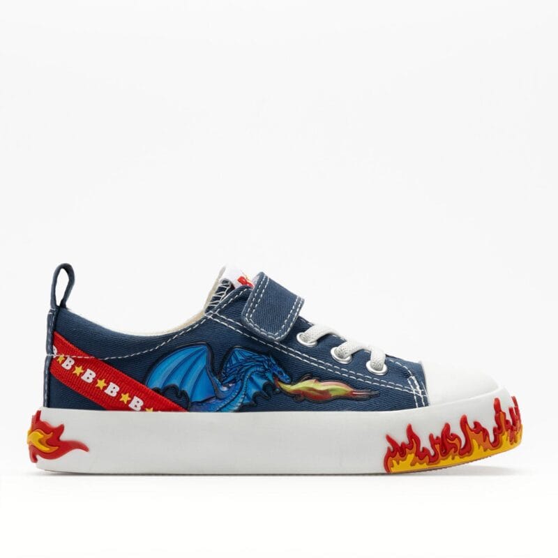 Bull Boys Ανατομικό Πάνινο Sneaker Για Αγόρι Μπλέ Με Δράκο
