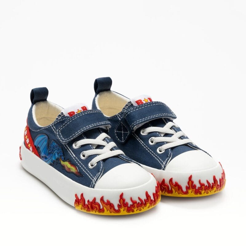 Bull Boys Ανατομικό Πάνινο Sneaker Για Αγόρι Μπλέ Με Δράκο - Image 2