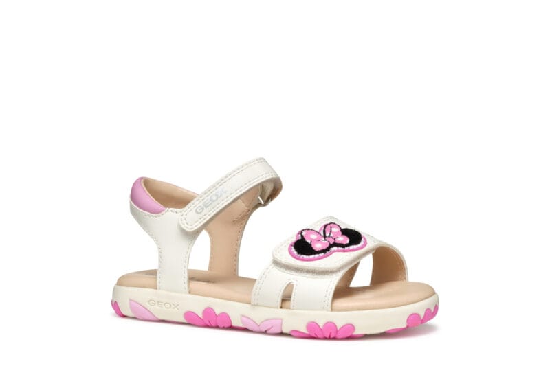 Geox Ανατομικό Πέδιλο Για Κορίτσι Λευκό Minnie Mouse