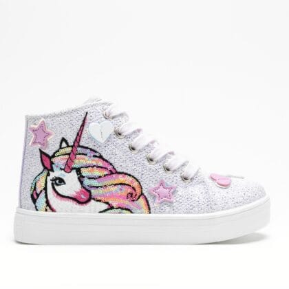 Lelli Kelly Ανατομικό Πάνινο Μποτάκι Για Κορίτσι Λιλά Με Κεντιμένο Μονόκερο