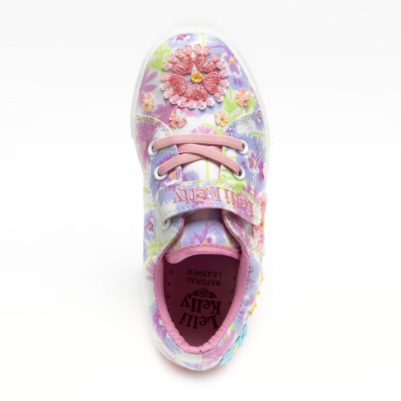 Lelli Kelly Ανατομικό Sneaker Για Κορίτσι Λευκό Με Κεντιμένα Λουλούδια - Image 4