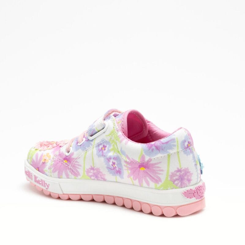 Lelli Kelly Ανατομικό Sneaker Για Κορίτσι Λευκό Με Κεντιμένα Λουλούδια - Image 3