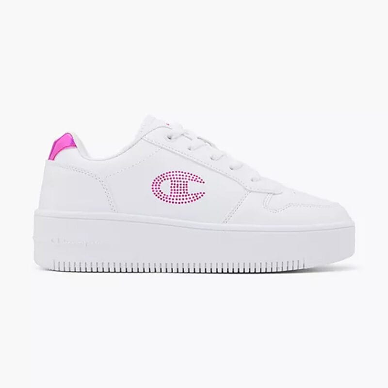 Champion Ανατομικό Sneaker Για Κορίτσι Λευκό Με Ρόζ Glitter