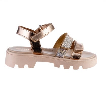 Scarpy Δερμάτινο Ανατομικό Πέδιλο Δίσολο Για Κορίτσι Χαλκός