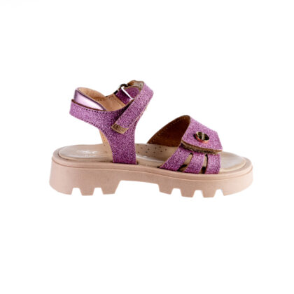 Scarpy Δερμάτινο Ανατομικό Πέδιλο Δίσολο Για Κορίτσι Ρόζ Glitter