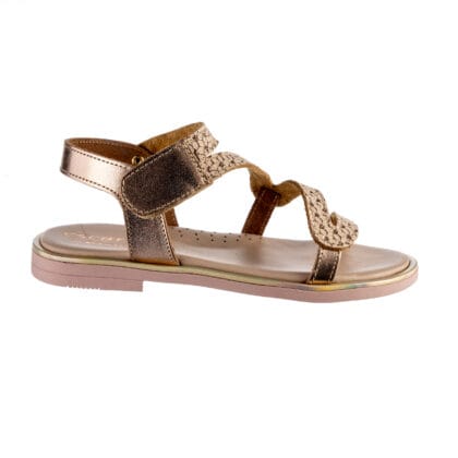 Scarpy Δερμάτινο Ανατομικό Πέδιλο Για Κορίτσι Χαλκός