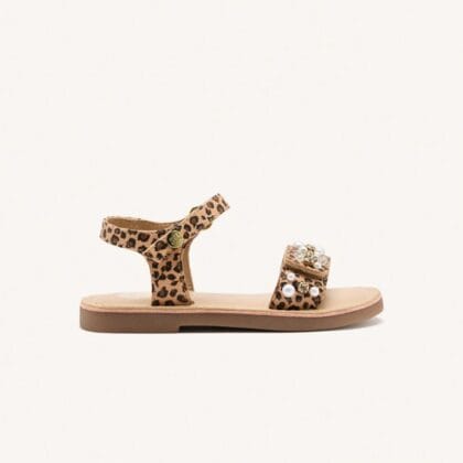 Gioseppo Δερμάτινo Ανατομικό Πέδιλο Για Κορίτσι Leopard