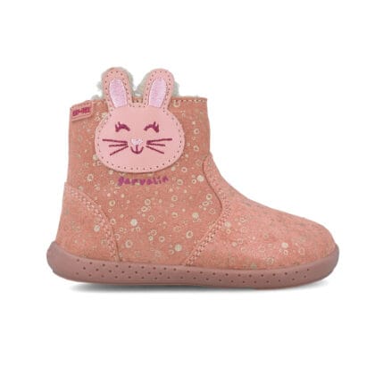 Garvalin Ανατομικό Δερμάτινο Μποτακι Για Κορίτσι Ρόζ Με Κουνελάκι