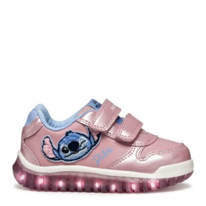 Geox Ανατομικό Αθλητικό Για Κορίτσι Lilo&Stitch Με Φωτάκια Ρόζ