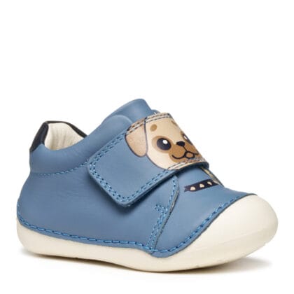 Geox Βρεφικό Παπούτσι Για Αγόρι Μπλέ Με Σκυλάκι