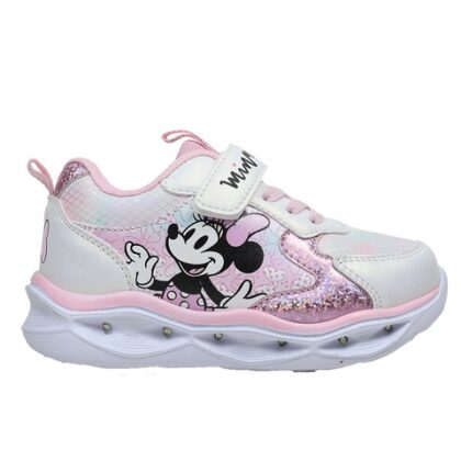 Disney Ανατομικό Αθλητικό Για Κορίτσι Minnie Mouse Με Φωτάκια Λευκό/Ρόζ