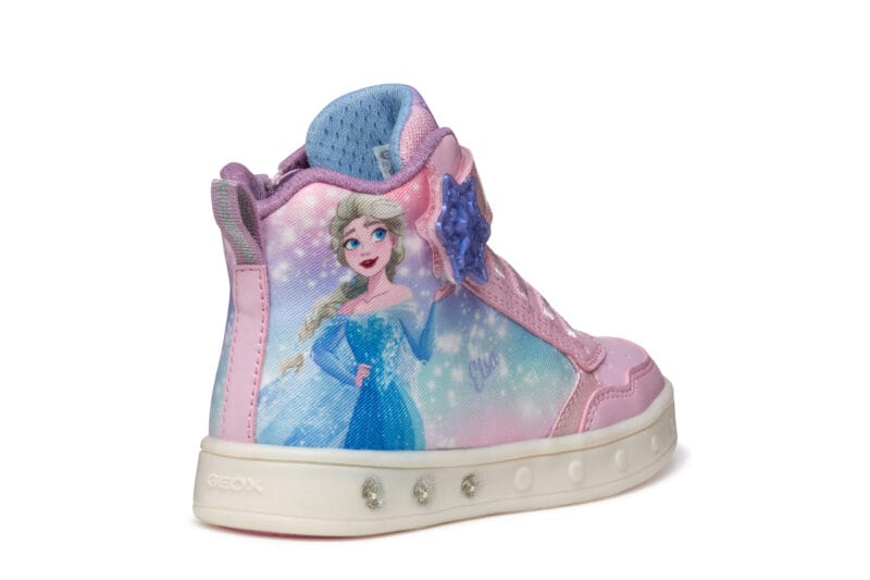 Geox Δερμάτινο Ανατομικό Μποτάκι Για Κορίτσι Frozen Ρόζ Με Φωτάκια - Image 5