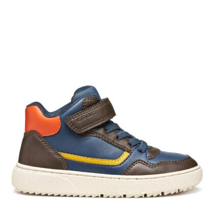 Geox Δερμάτινο Ανατομικό Μποτάκι Για Αγόρι Μπλέ/Καφέ