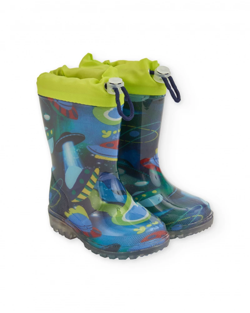 Tuc Tuc Παιδικές Γαλότσες Για Αγόρι Μπλε Με Σχέδια Και Φωτάκια - Image 2