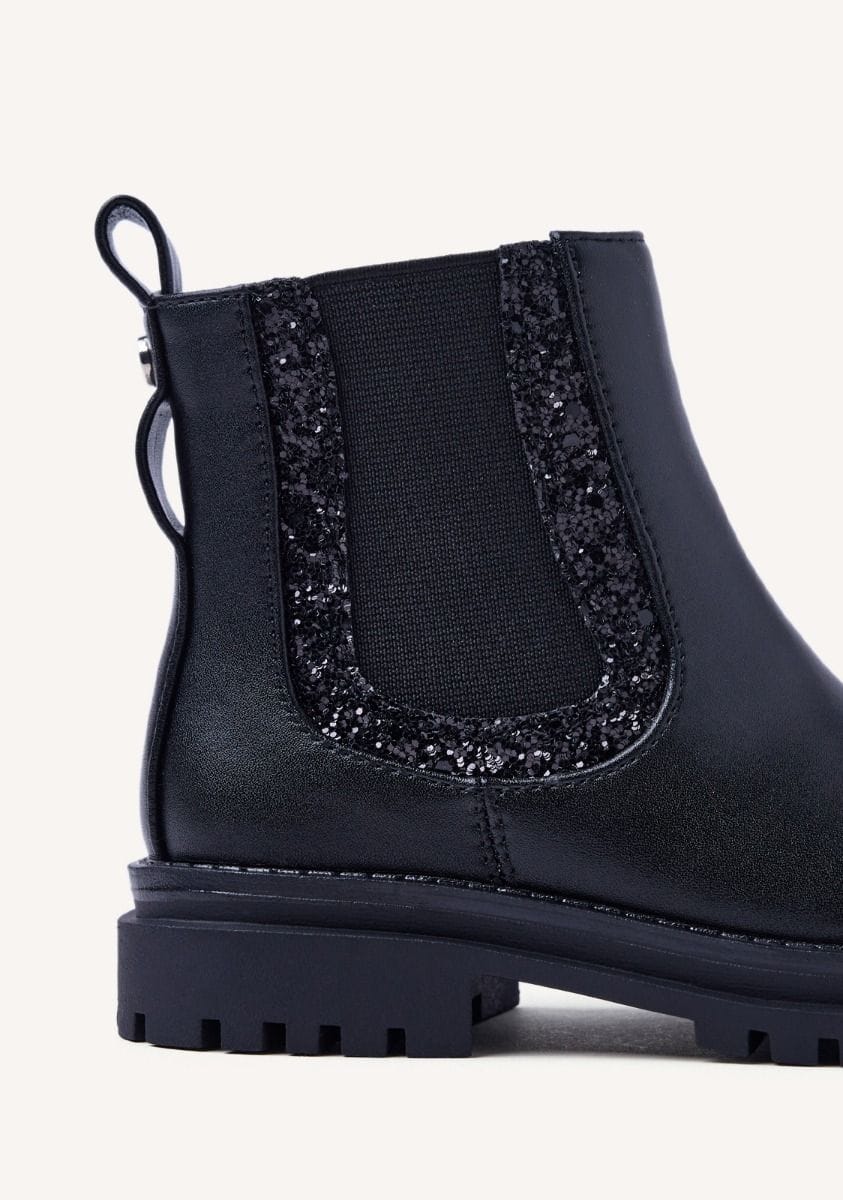 Gioseppo Ανατομικό Μποτάκι Για Κορίτσι Μαύρο Με Λουλούδι Και Glitter - Image 3