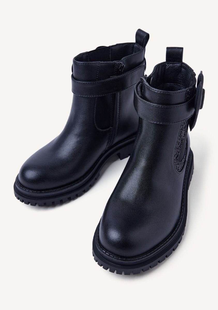 Gioseppo Ανατομικό Μποτάκι Για Κορίτσι Μαύρο Με Λουλούδι Και Glitter - Image 6