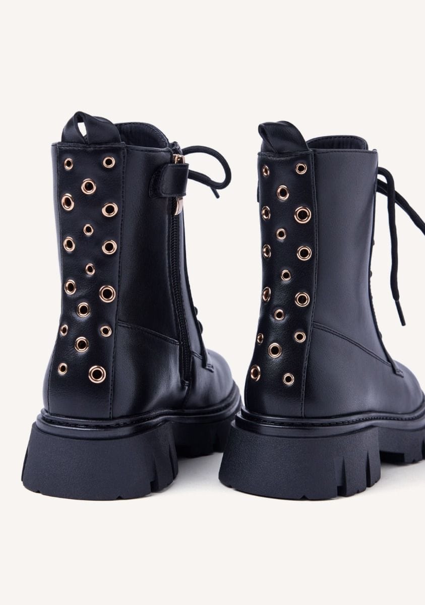 Gioseppo Ανατομικό Μποτάκι Για Κορίτσι Μαύρο Με Κρίκους Στο Πίσω Μέρος - Image 4