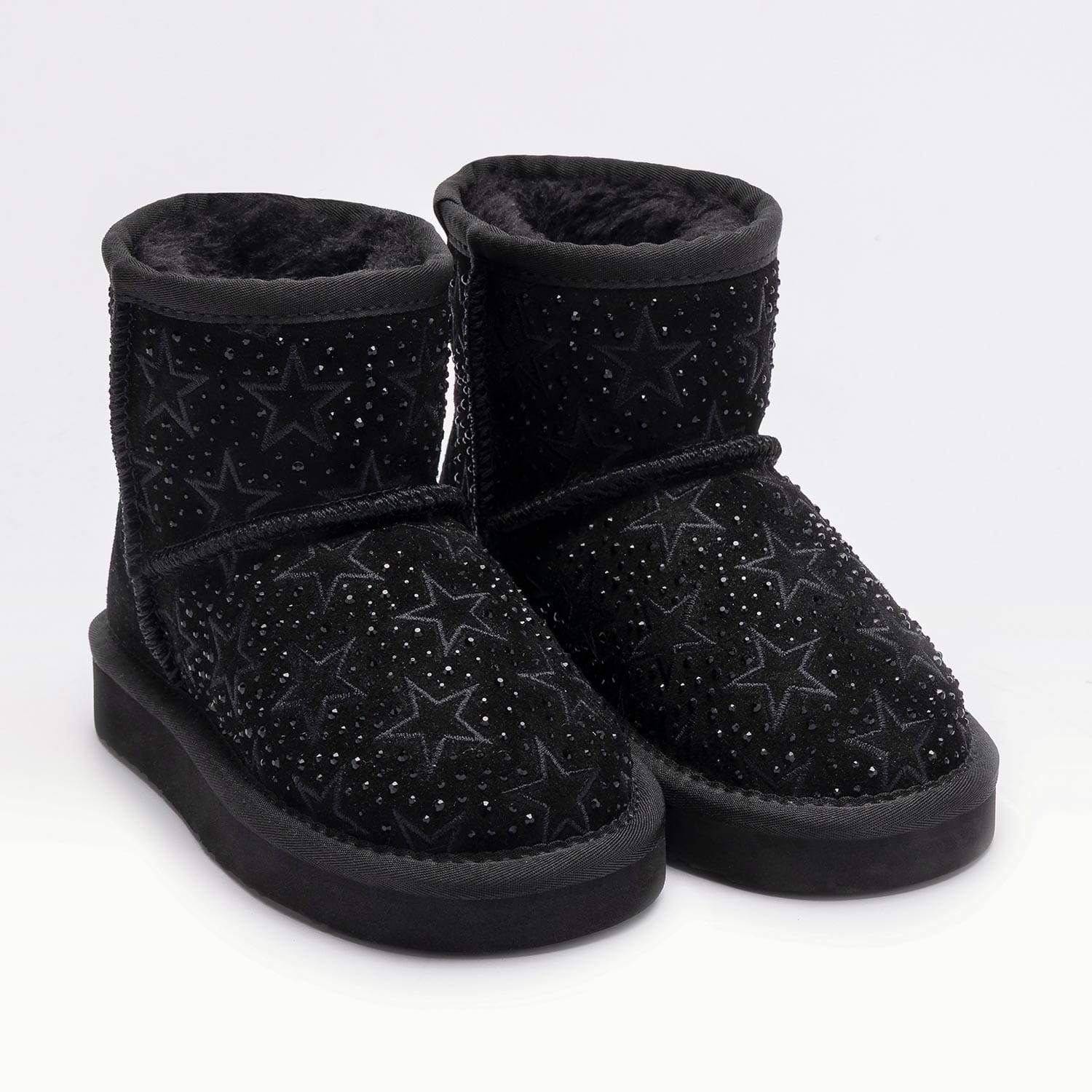 Lelli Kelli Ανατομικό Μποτάκι Γούνινο Μαύρο Αστεράκια Και Στράς - Image 2