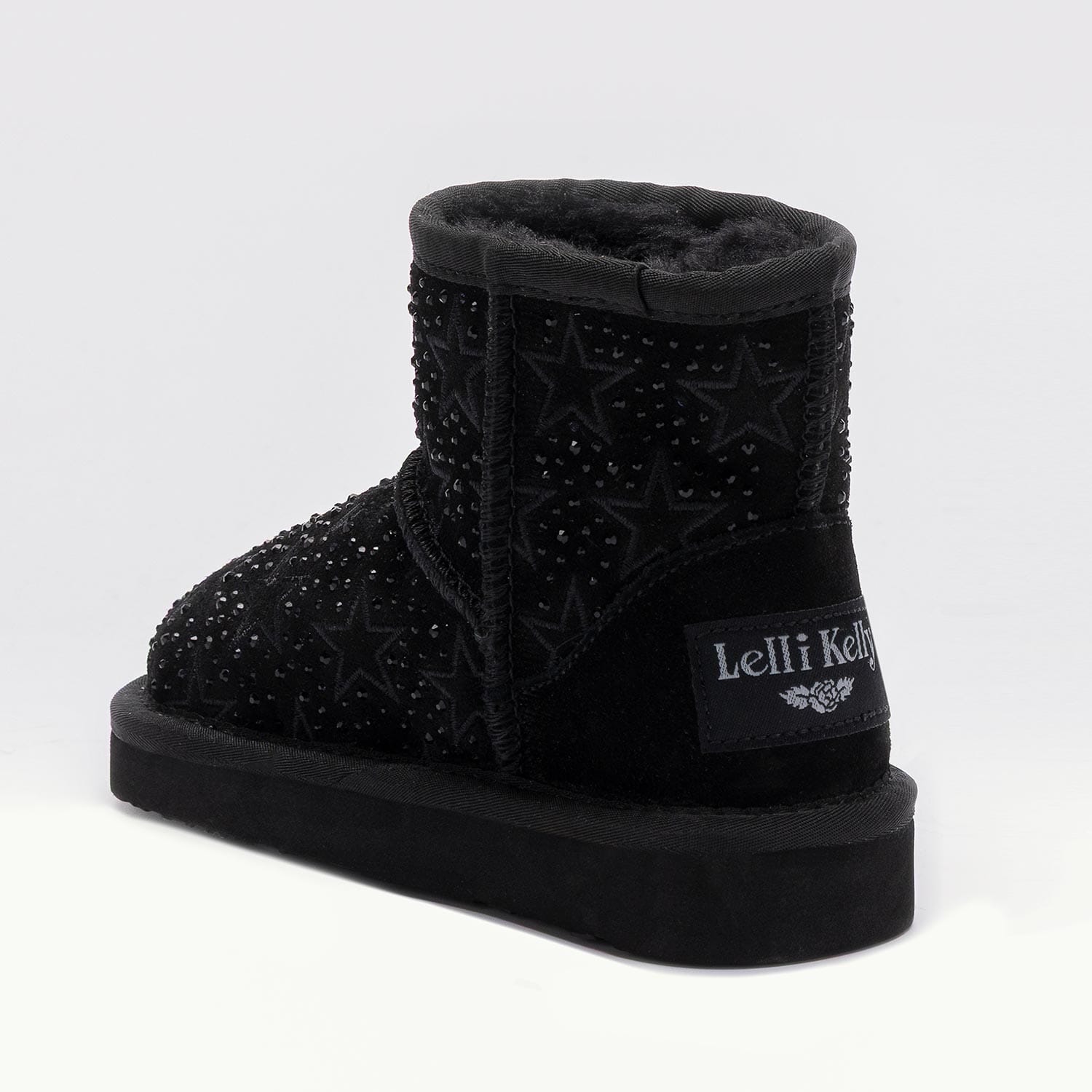 Lelli Kelli Ανατομικό Μποτάκι Γούνινο Μαύρο Αστεράκια Και Στράς - Image 4