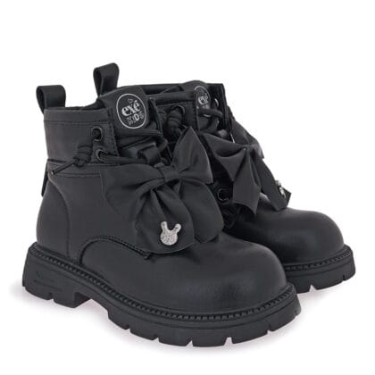 Exe Kids Ανατομικό Μποτάκι Για Κορίτσι Μαύρο Με Φιογκάκι