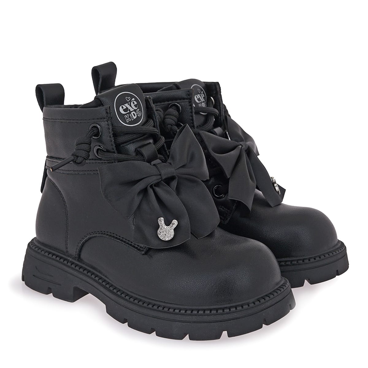 Exe Kids Ανατομικό Μποτάκι Για Κορίτσι Μαύρο Με Φιογκάκι