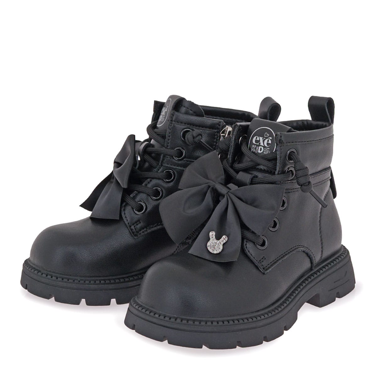 Exe Kids Ανατομικό Μποτάκι Για Κορίτσι Μαύρο Με Φιογκάκι - Image 3